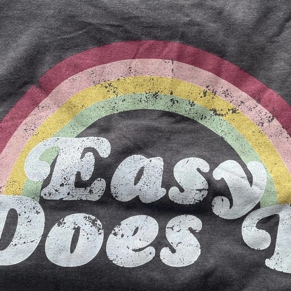 Wildfox Statement sweatshirt Charcoal Gray Easy Does It Graphic - Picture 3 of 9